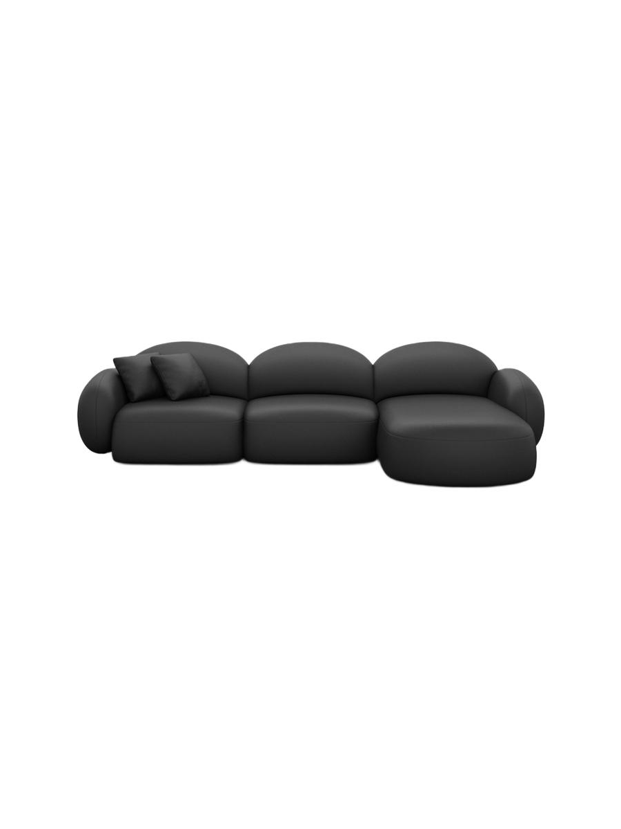 
4-Sitzer Design Echtleder Ecksofa „Varello“ - Echtleder Beige / Eckteil links