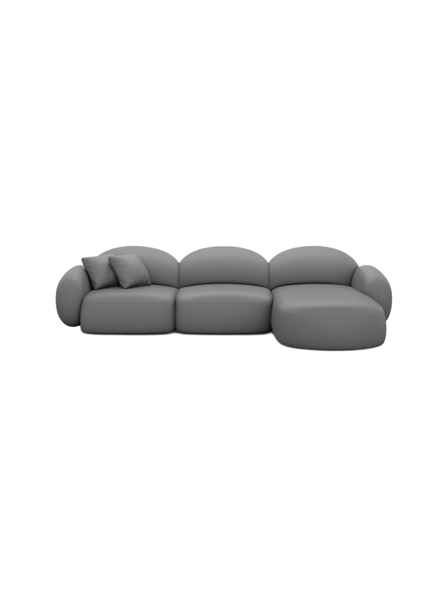 
4-Sitzer Design Echtleder Ecksofa „Varello“ - Echtleder Beige / Eckteil links