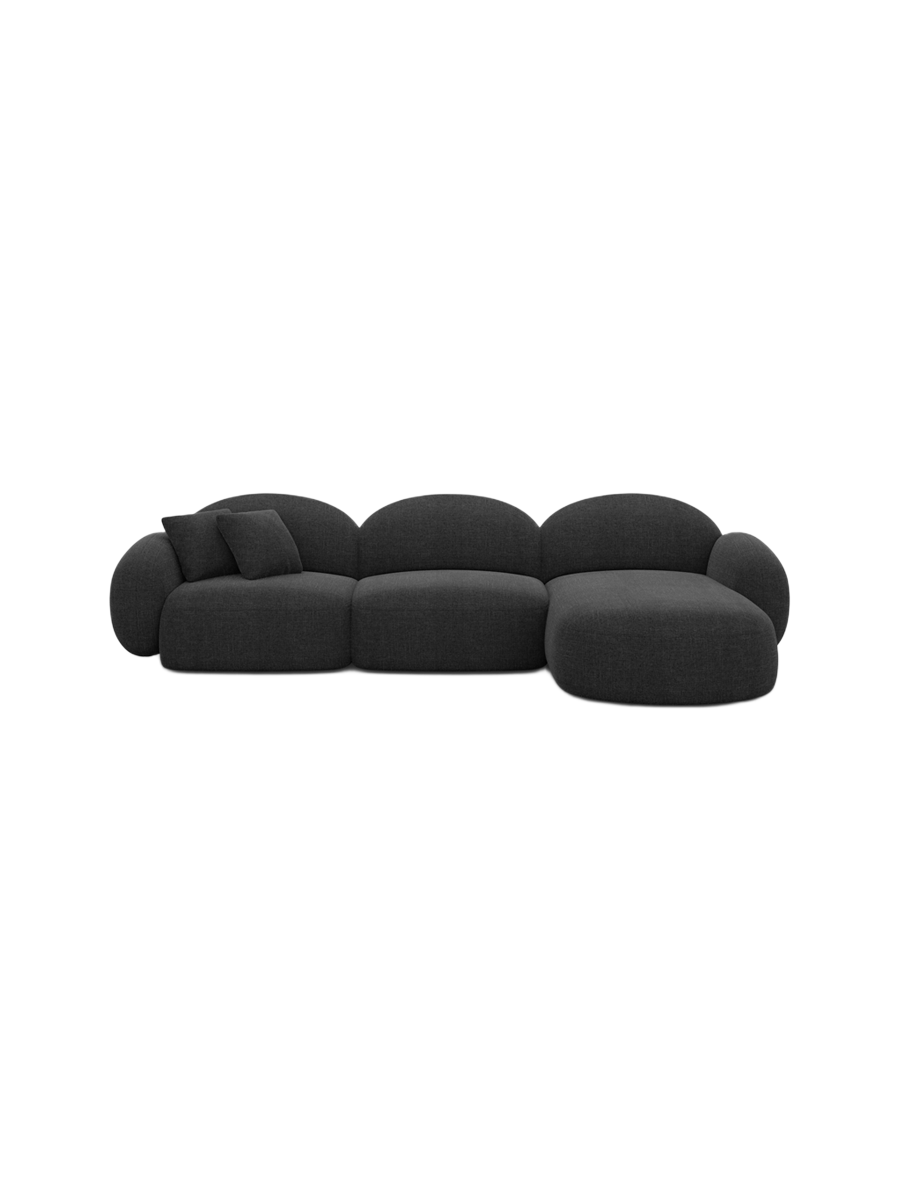 
4-Sitzer Design Ecksofa „Varello“ mit Strukturstoff-Bezug - Strukturstoff Anthrazit / Eckteil links