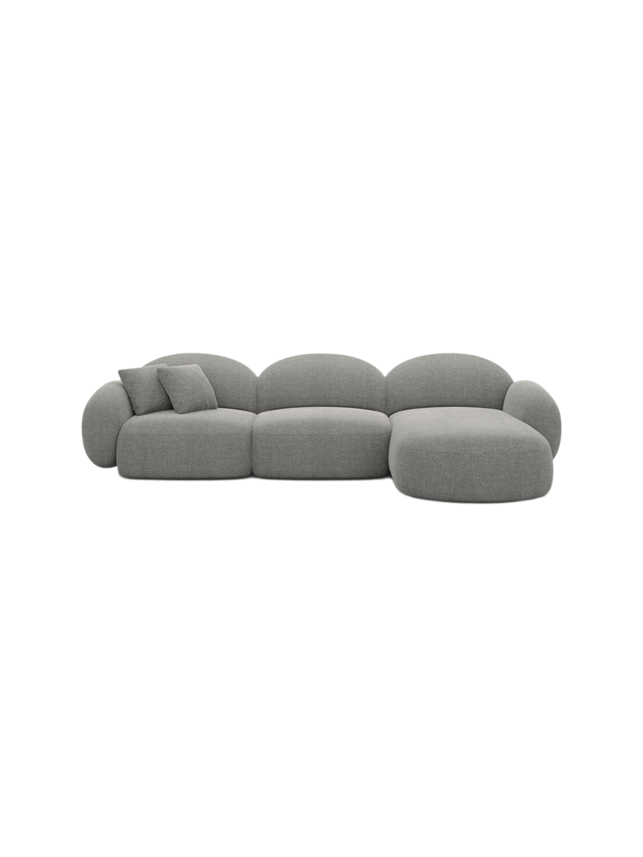 
4-Sitzer Design Ecksofa „Varello“ mit Strukturstoff-Bezug - Strukturstoff Anthrazit / Eckteil links