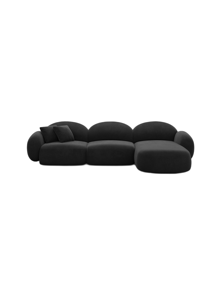 
4-Sitzer Design Ecksofa „Varello“ mit Samtbezug - Samtbezug Königsblau / Eckteil links