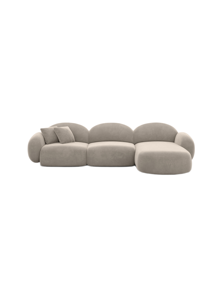 
4-Sitzer Design Ecksofa „Varello“ mit Samtbezug - Samtbezug Königsblau / Eckteil links