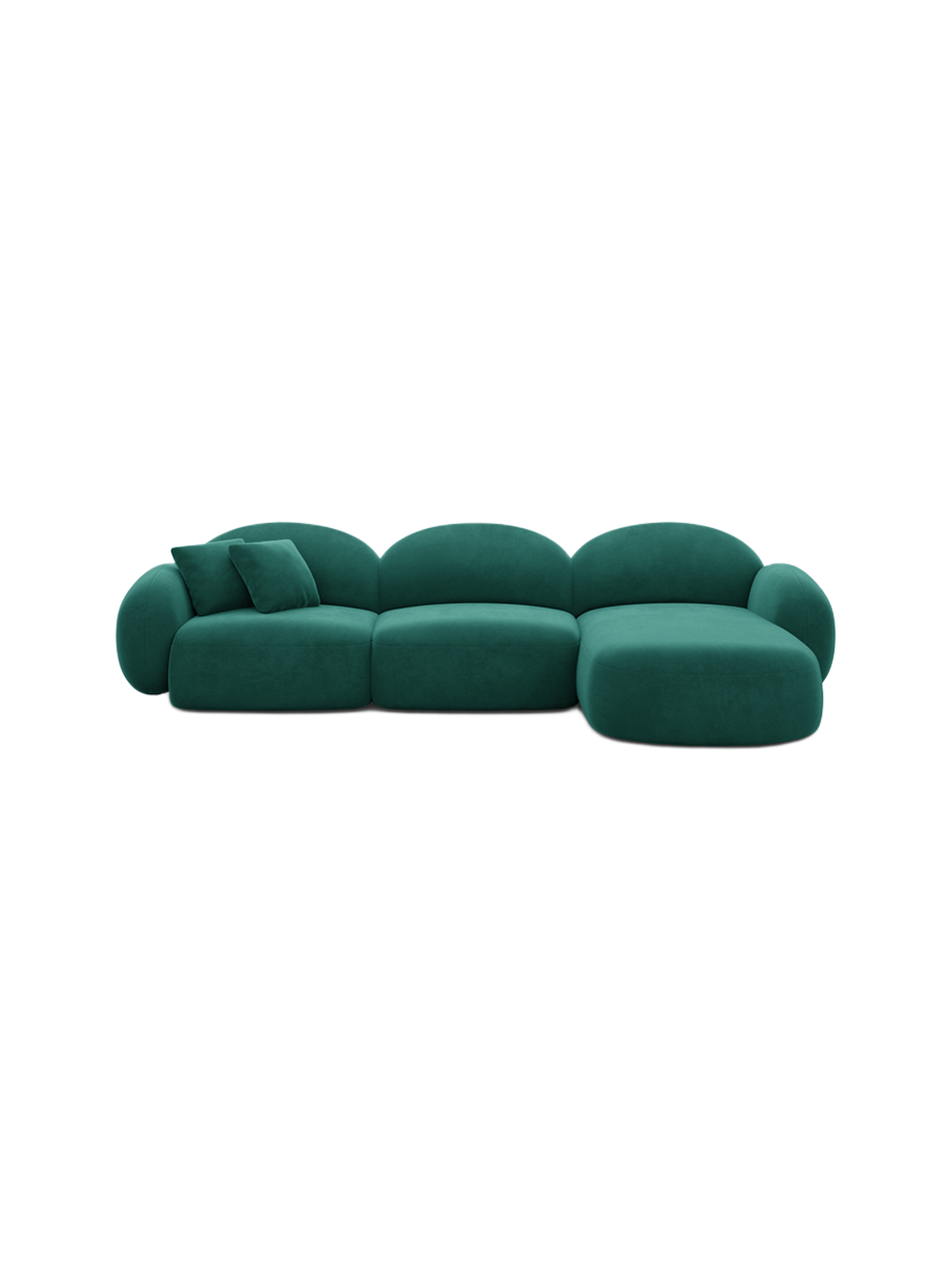 
4-Sitzer Design Ecksofa „Varello“ mit Samtbezug - Samtbezug Königsblau / Eckteil links