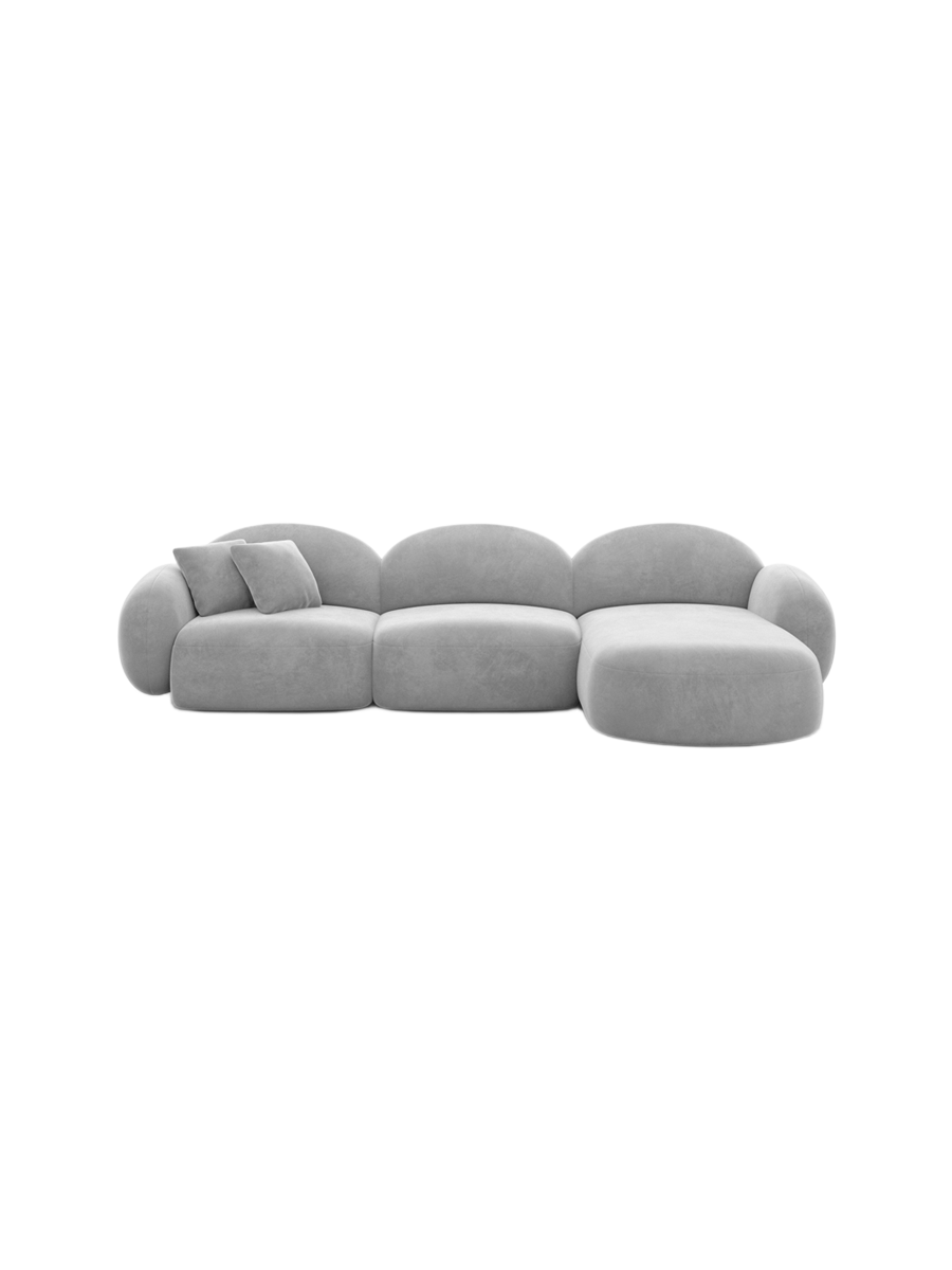 
4-Sitzer Design Ecksofa „Varello“ mit Samtbezug - Samtbezug Königsblau / Eckteil links
