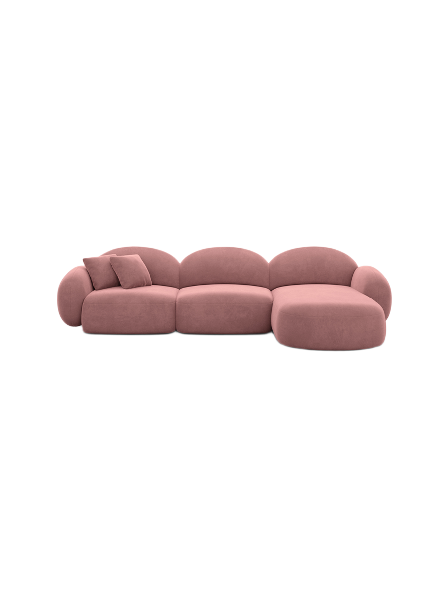 
4-Sitzer Design Ecksofa „Varello“ mit Samtbezug - Samtbezug Königsblau / Eckteil links