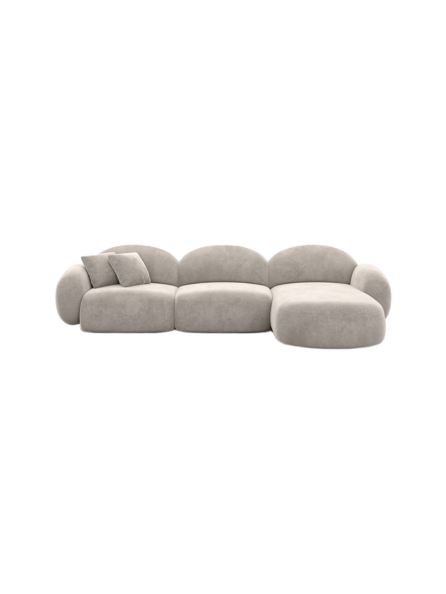 
4-Sitzer Design Ecksofa „Varello“ mit Samtbezug - Samtbezug Königsblau / Eckteil links