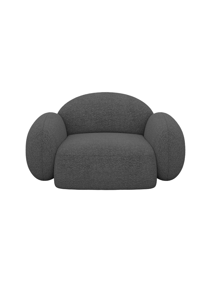 
Design Loungesessel „Varello“ mit Bouclé-Bezug - Bouclé Graphit