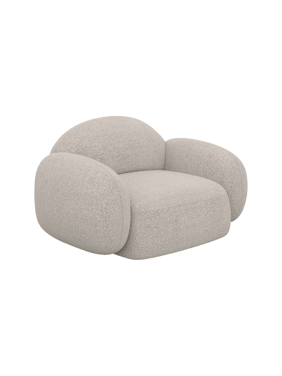 
Design Loungesessel „Varello“ mit Bouclé-Bezug - Bouclé Graphit