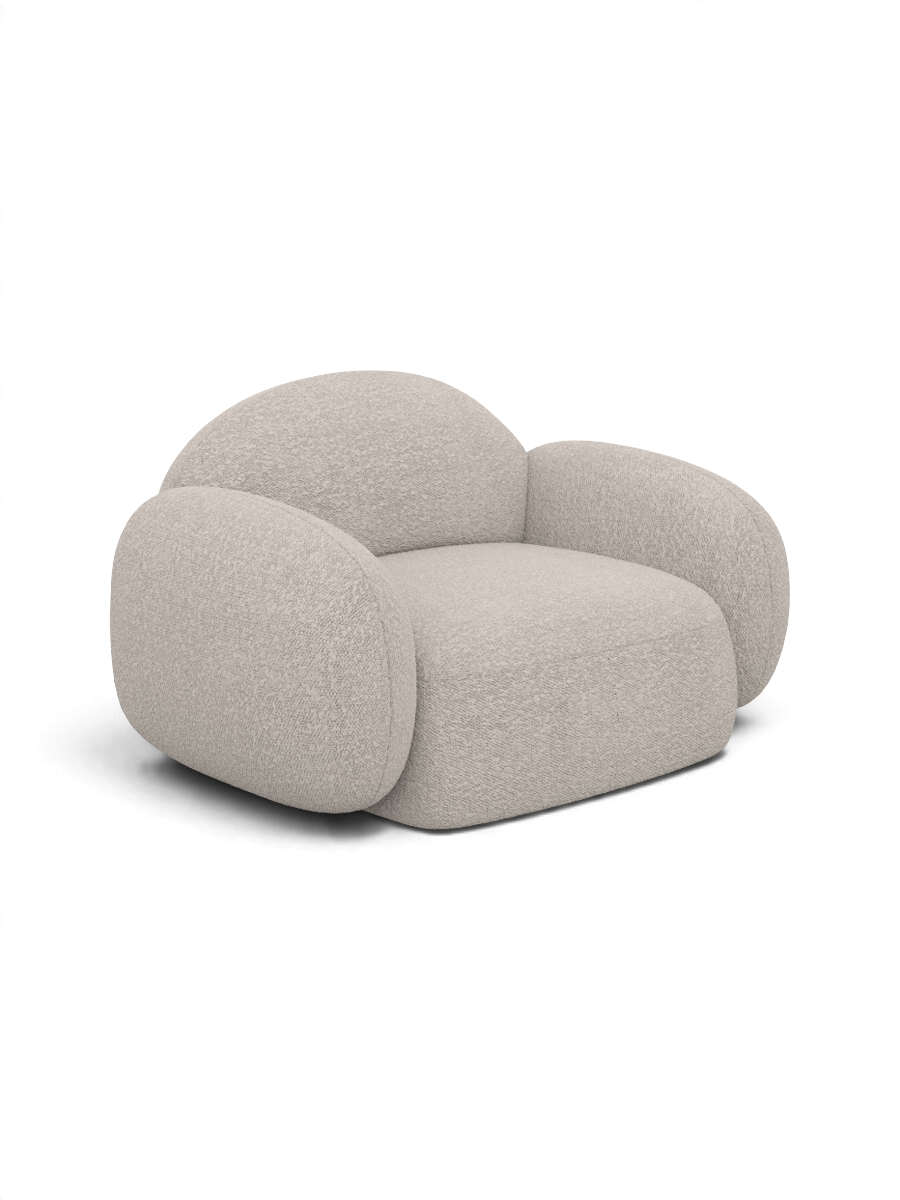 
Designer lounge chair “Varello” with bouclé upholstery - Bouclé Toffee