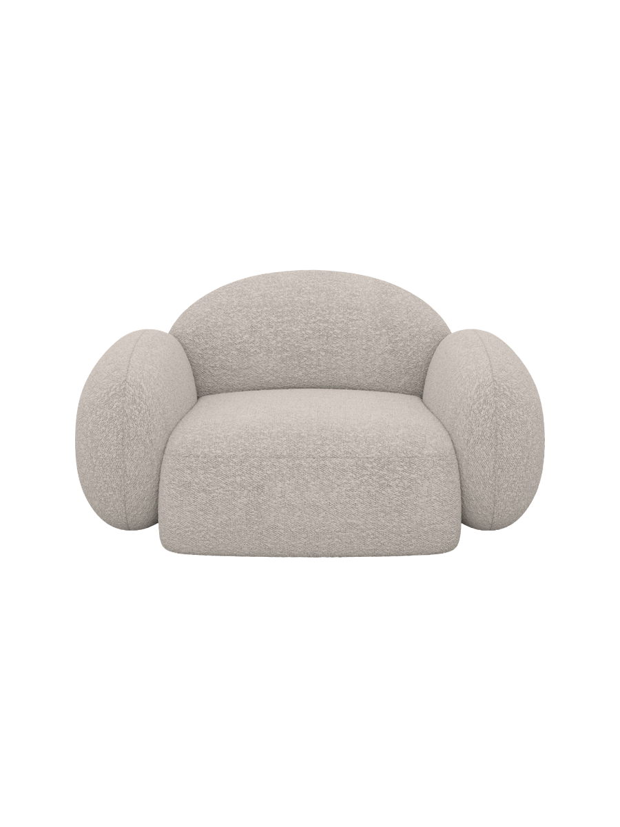 
Designer lounge chair “Varello” with bouclé upholstery - Bouclé Toffee