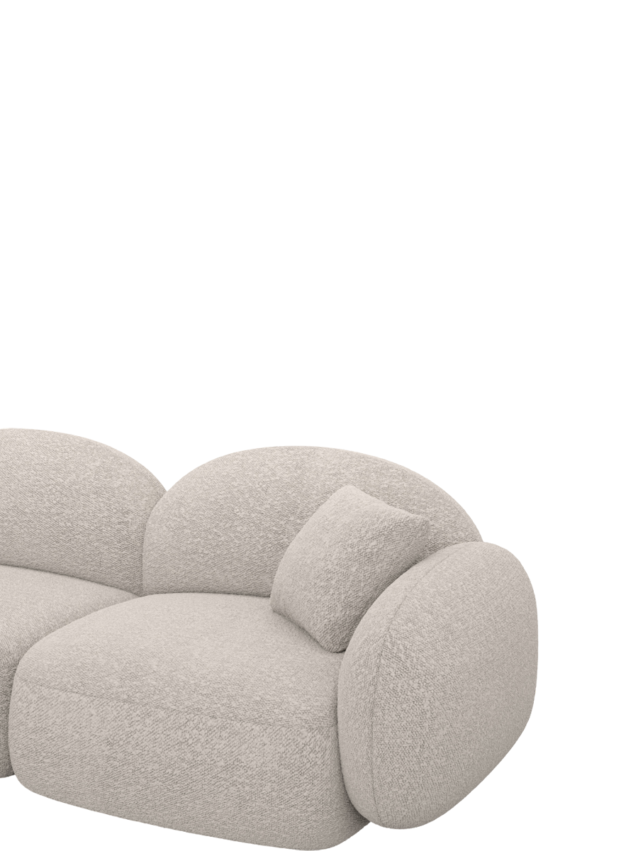 
Designer lounge chair “Varello” with bouclé upholstery - Bouclé Toffee