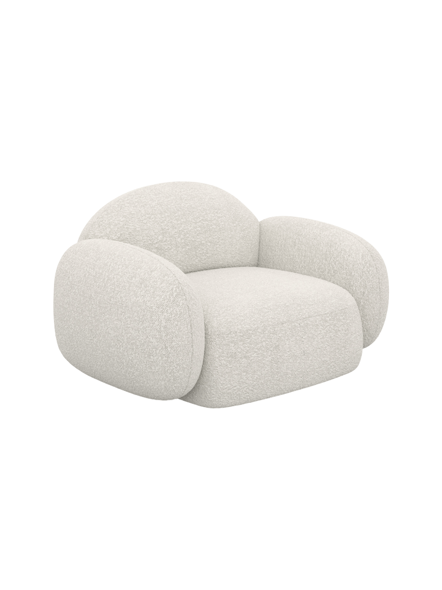 
Design Loungesessel „Varello“ mit Bouclé-Bezug - Bouclé Graphit