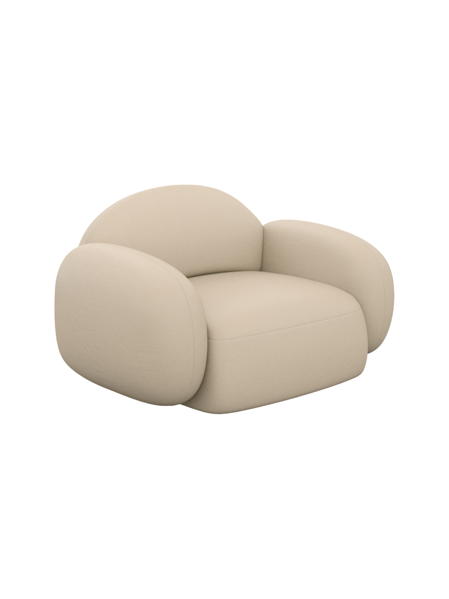 
Design Echtleder Loungesessel „Varello“ - Echtleder Beige