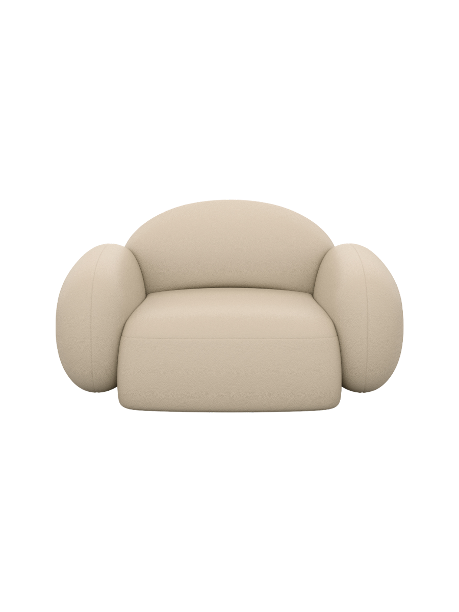 
Design Echtleder Loungesessel „Varello“ - Echtleder Beige