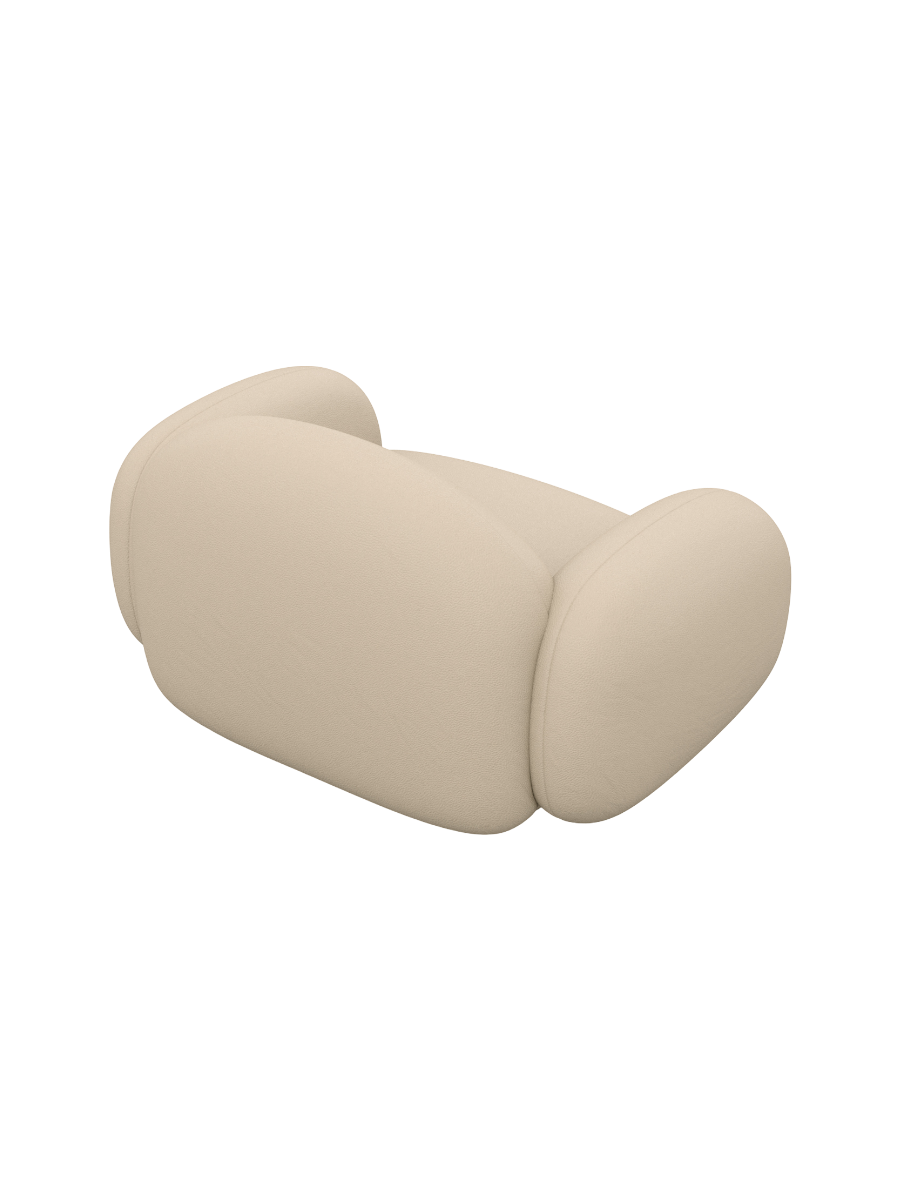 
Design Echtleder Loungesessel „Varello“ - Echtleder Beige