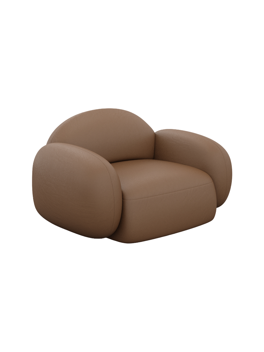 
Design Echtleder Loungesessel „Varello“ - Echtleder Beige