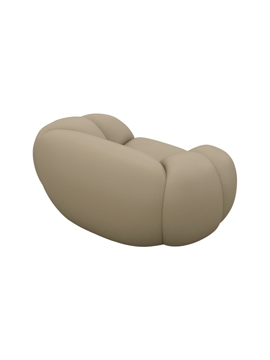 
Fauteuil lounge design en cuir véritable « Varello » - Véritable cuir beige foncé