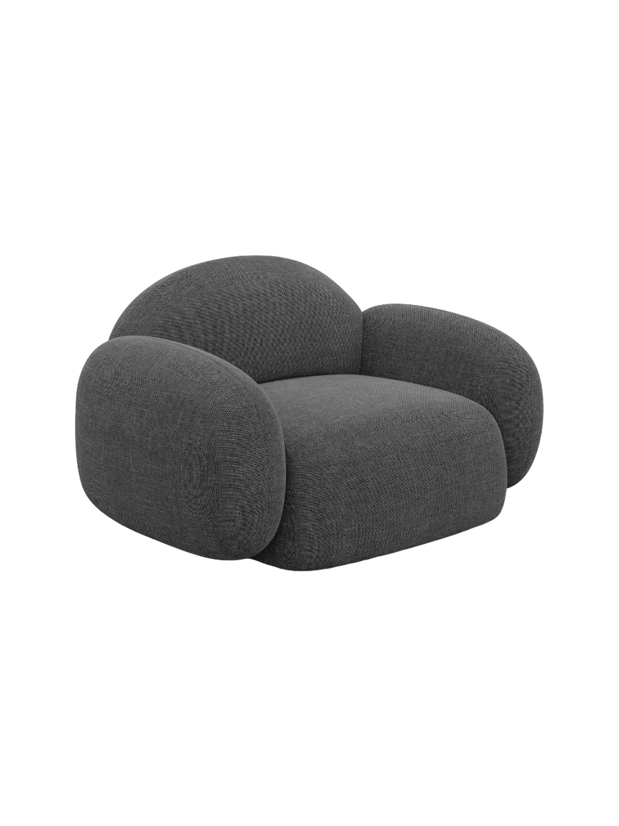 
Design Loungesessel „Varello“ mit Strukturstoff-Bezug - Strukturstoff Anthrazit