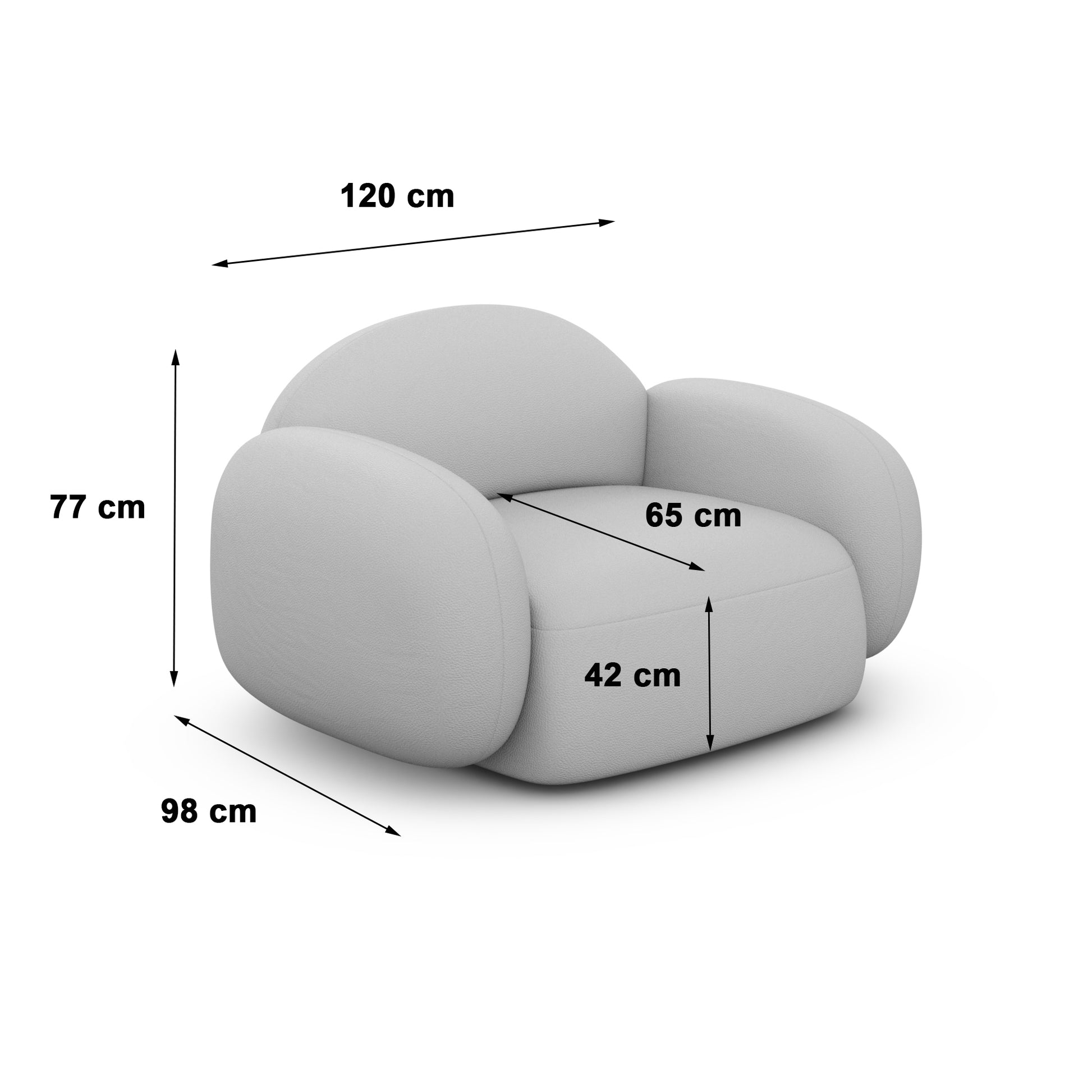 
Design Loungesessel „Varello“ mit Strukturstoff-Bezug - Strukturstoff Anthrazit