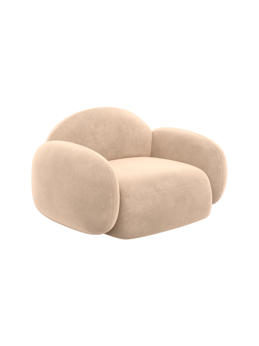 
Design Loungesessel „Varello“ mit Samtbezug - Samtbezug Königsblau