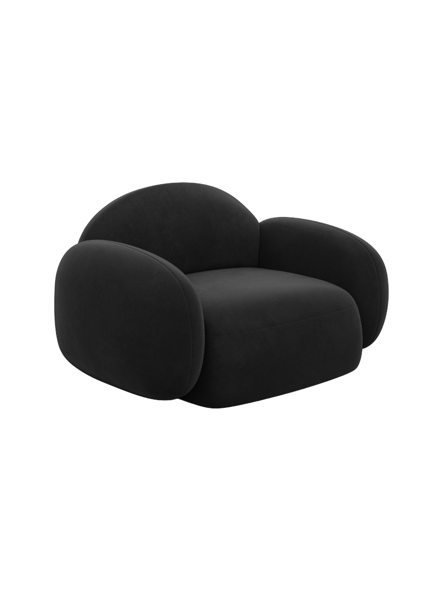 
Design Loungesessel „Varello“ mit Samtbezug - Samtbezug Königsblau