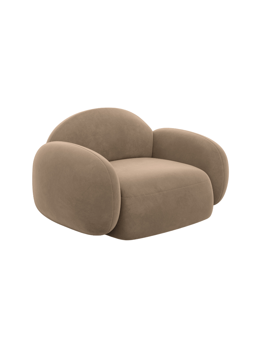 
Design Loungesessel „Varello“ mit Samtbezug - Samtbezug Königsblau