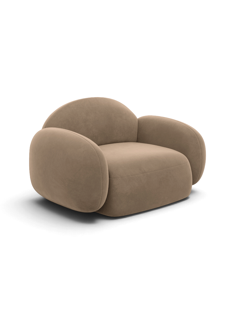 
Designer lounge chair “Varello” with velvet upholstery - Velvet cover Brown