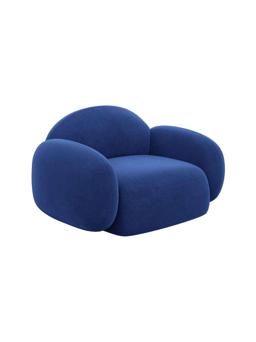 
Design Loungesessel „Varello“ mit Samtbezug - Samtbezug Königsblau