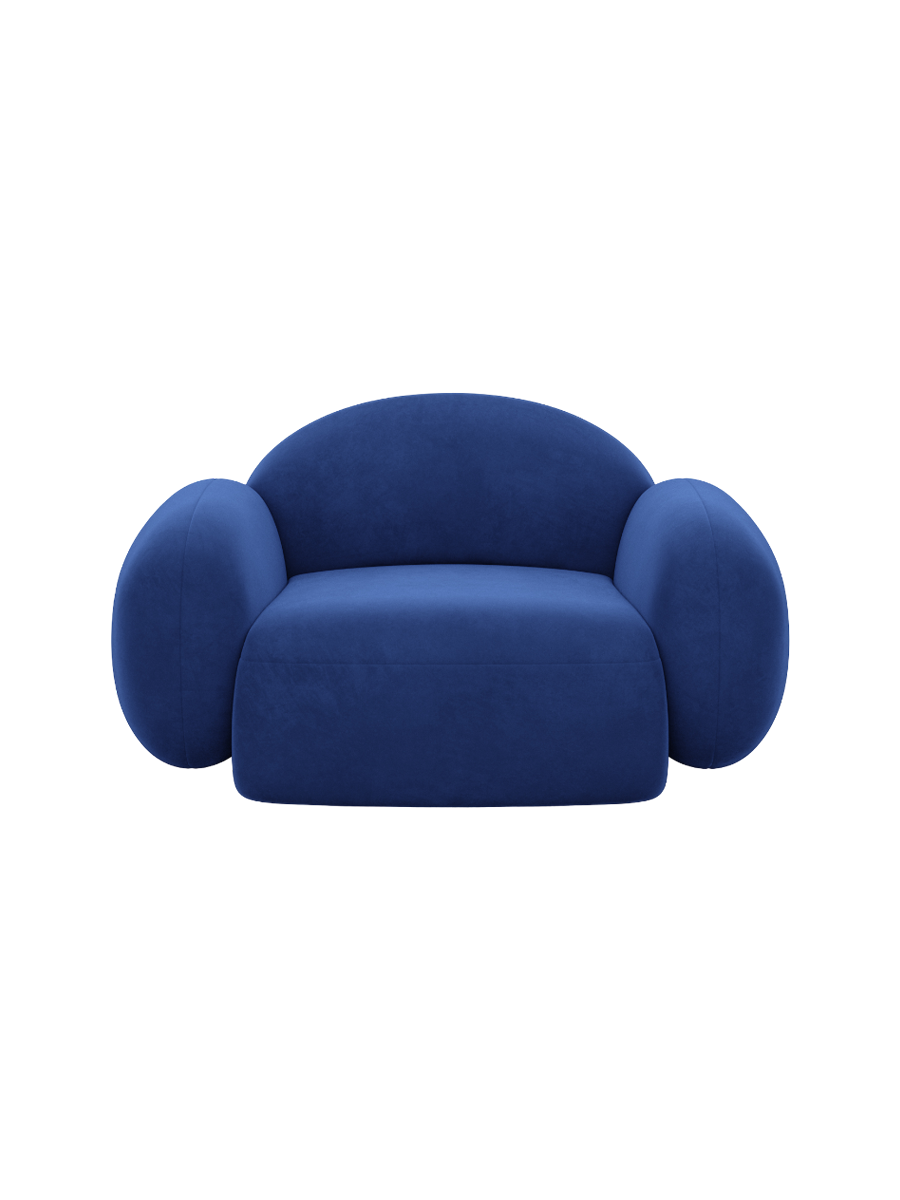 
Design Loungesessel „Varello“ mit Samtbezug - Samtbezug Königsblau