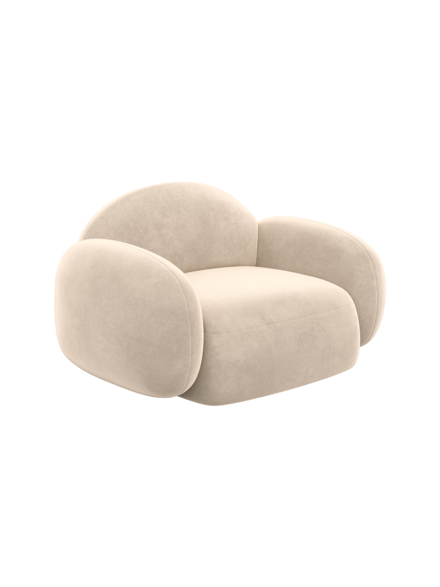 
Design Loungesessel „Varello“ mit Samtbezug - Samtbezug Königsblau
