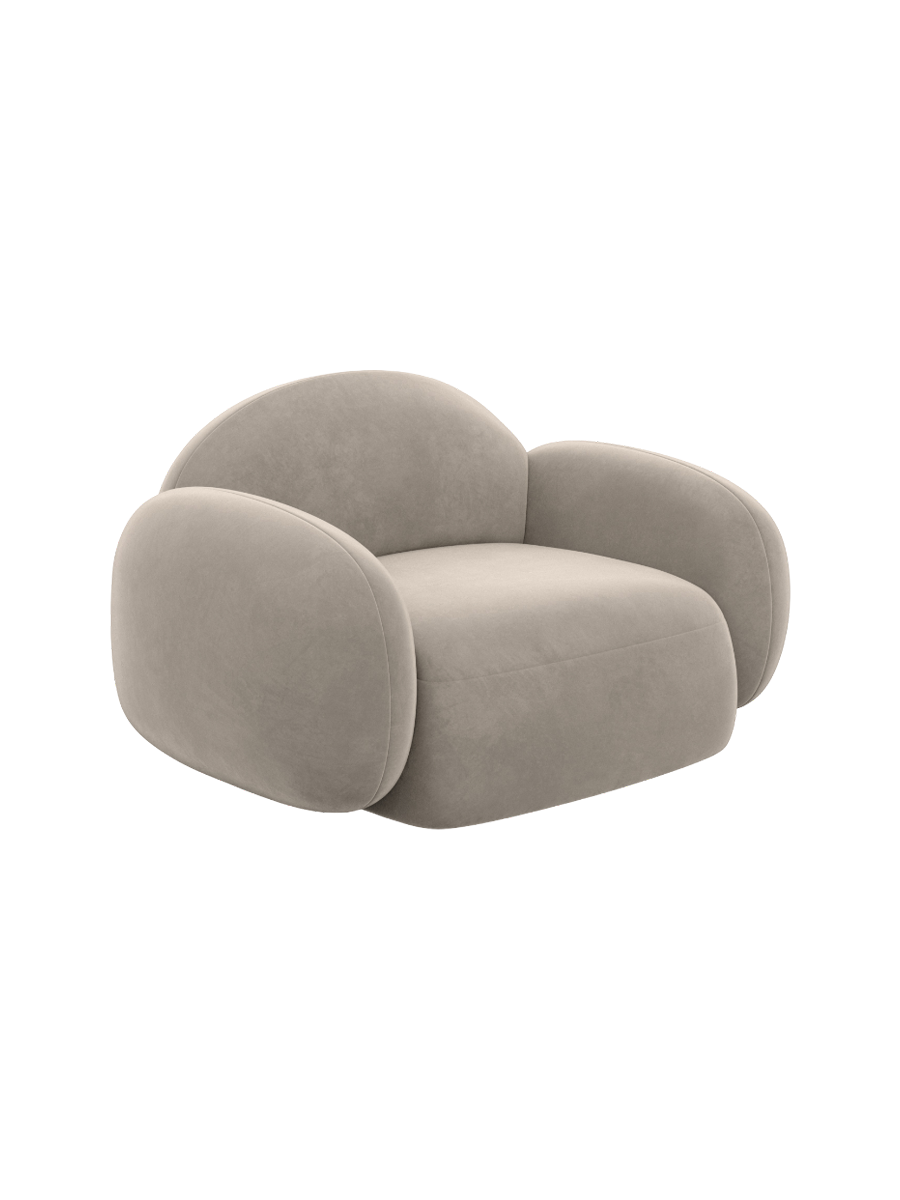 
Design Loungesessel „Varello“ mit Samtbezug - Samtbezug Königsblau