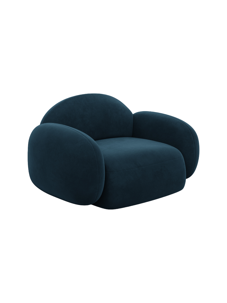 
Design Loungesessel „Varello“ mit Samtbezug - Samtbezug Königsblau