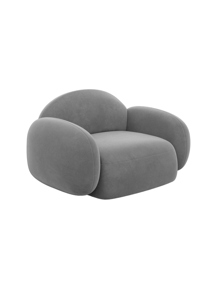 
Design Loungesessel „Varello“ mit Samtbezug - Samtbezug Königsblau