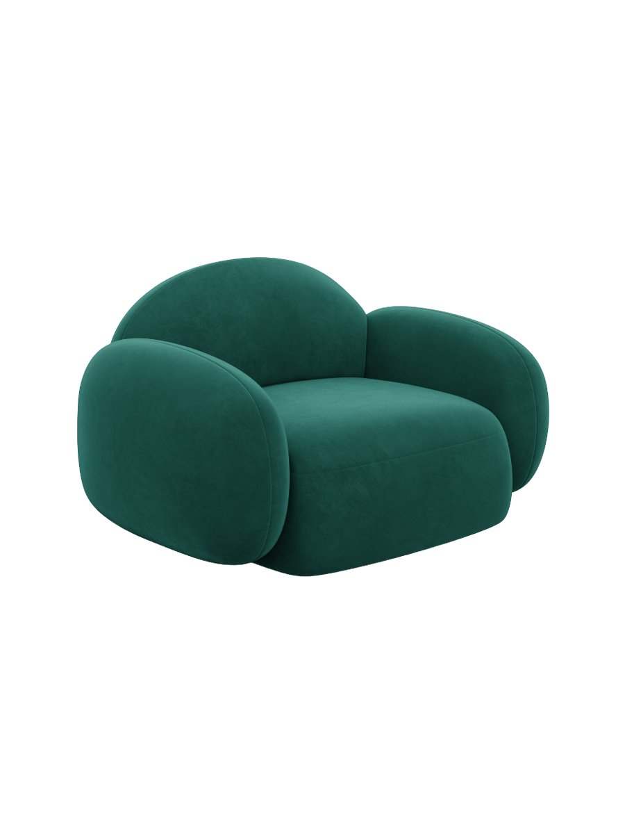 
Design Loungesessel „Varello“ mit Samtbezug - Samtbezug Königsblau