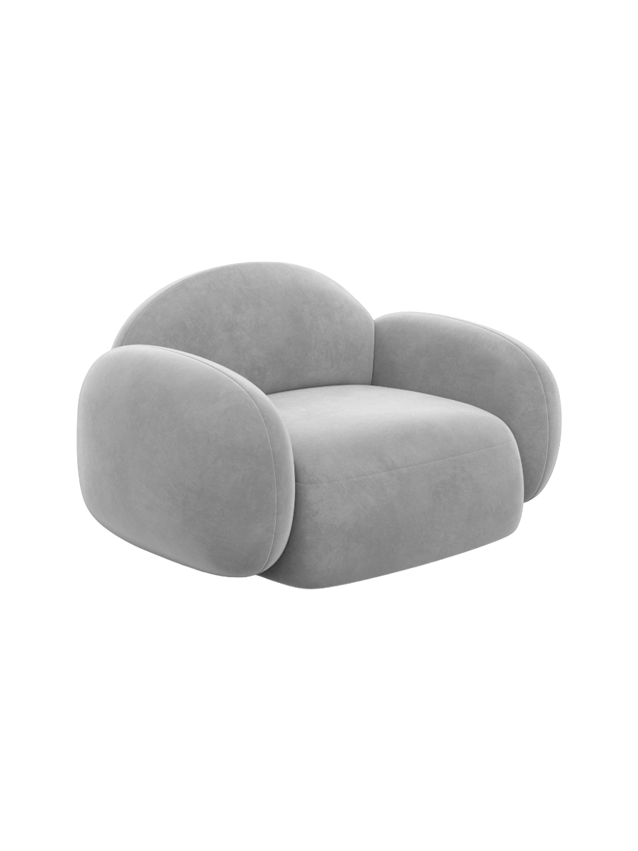 
Design Loungesessel „Varello“ mit Samtbezug - Samtbezug Königsblau