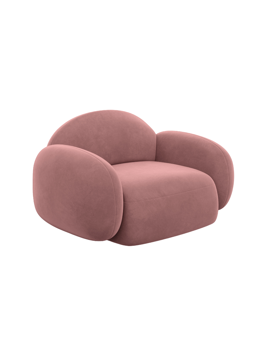 
Design Loungesessel „Varello“ mit Samtbezug - Samtbezug Königsblau
