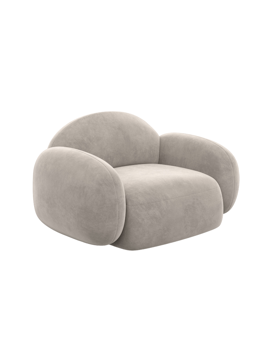 
Design Loungesessel „Varello“ mit Samtbezug - Samtbezug Königsblau