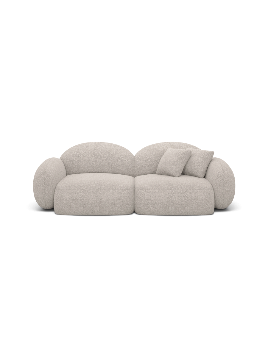 
2-seater designer sofa “Varello” with bouclé upholstery - Bouclé Toffee