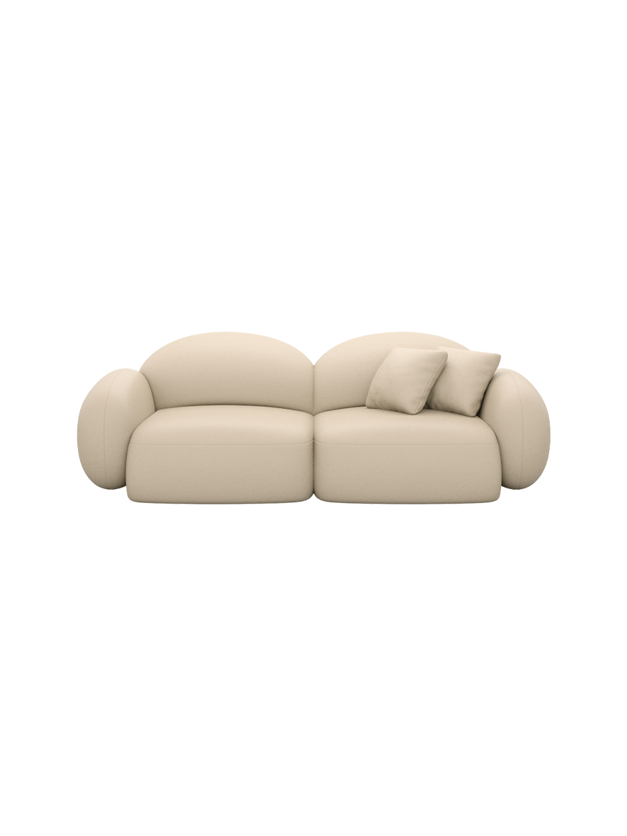 
2-Sitzer Design Echtleder Sofa „Varello“ - Echtleder Beige