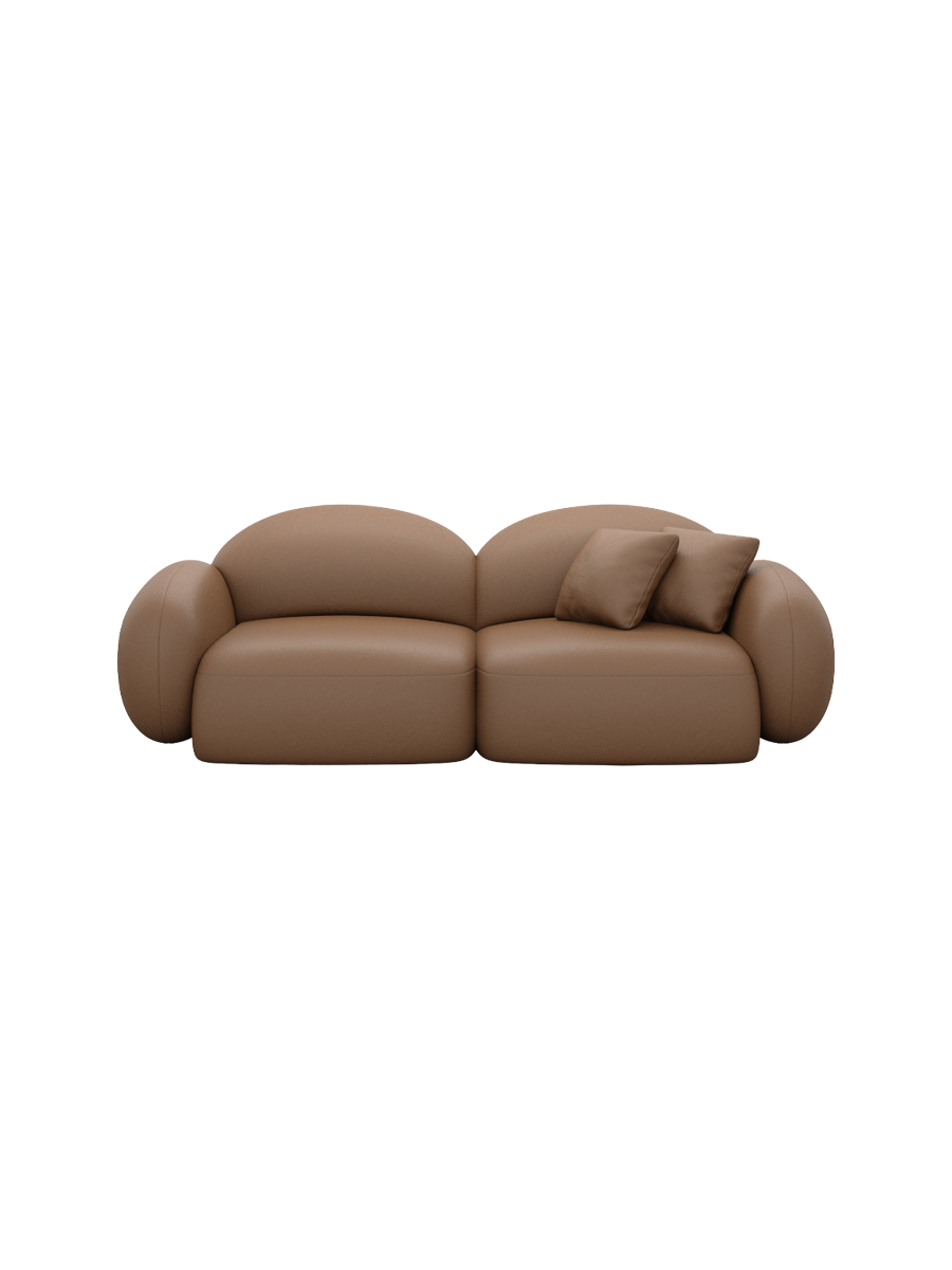 
2-Sitzer Design Echtleder Sofa „Varello“ - Echtleder Beige