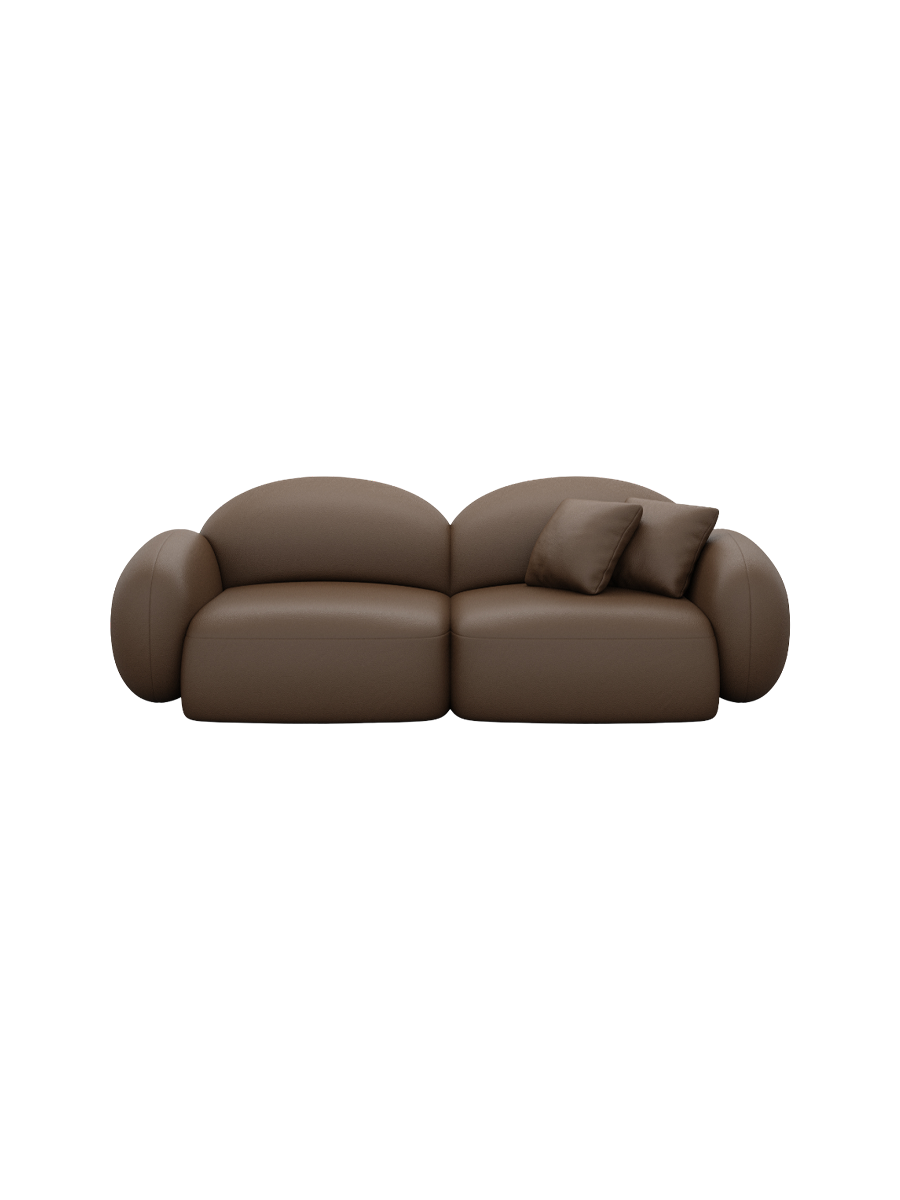 
2-Sitzer Design Echtleder Sofa „Varello“ - Echtleder Beige