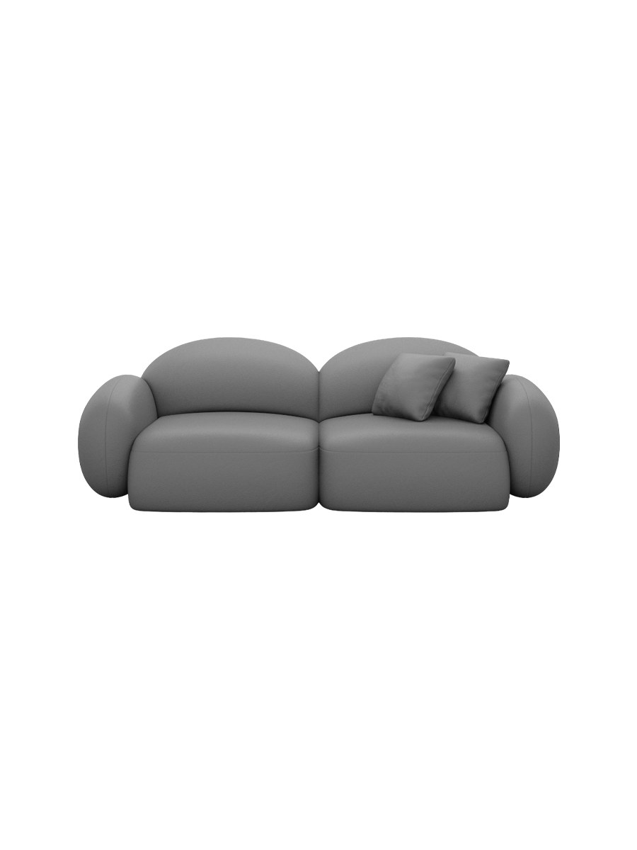 
2-Sitzer Design Echtleder Sofa „Varello“ - Echtleder Beige