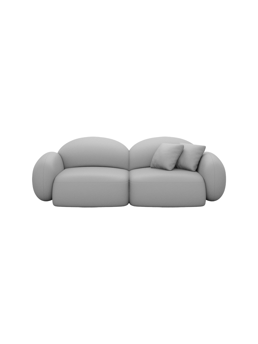 
2-Sitzer Design Echtleder Sofa „Varello“ - Echtleder Beige