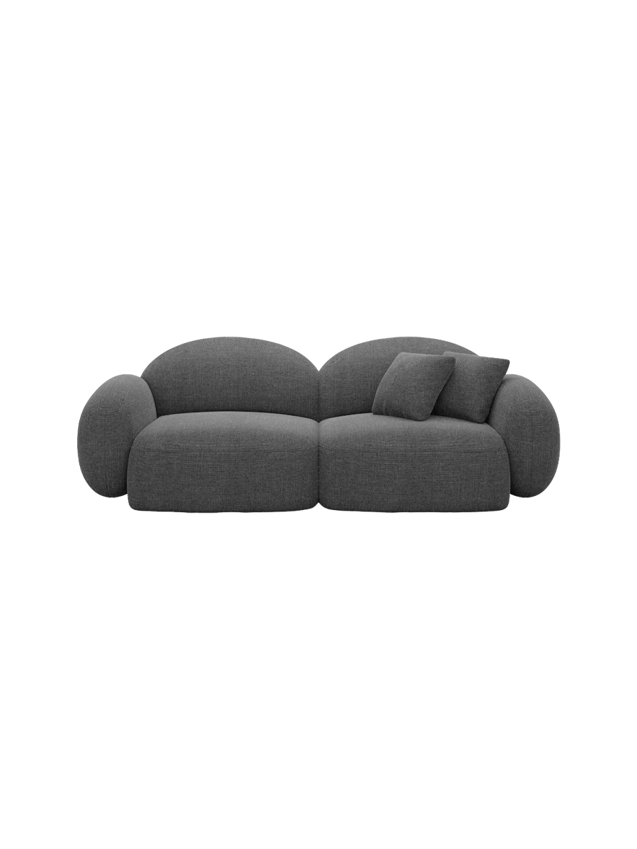 
2-Sitzer Design Sofa „Varello“ mit Strukturstoff-Bezug - Strukturstoff Anthrazit