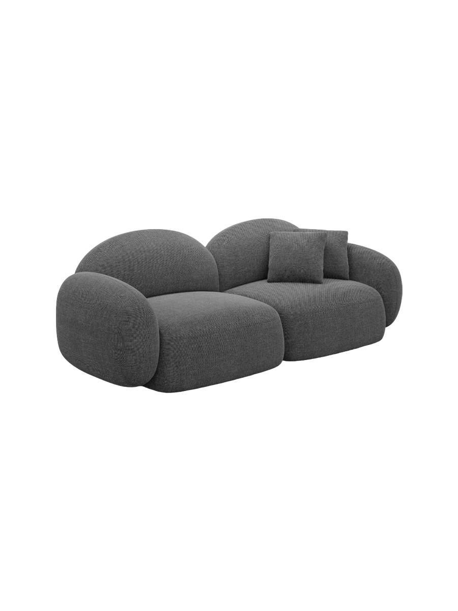 
2-Sitzer Design Sofa „Varello“ mit Strukturstoff-Bezug - Strukturstoff Anthrazit