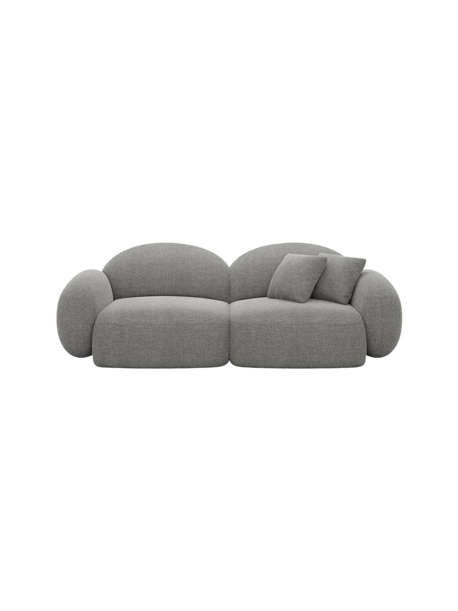 
2-Sitzer Design Sofa „Varello“ mit Strukturstoff-Bezug - Strukturstoff Anthrazit
