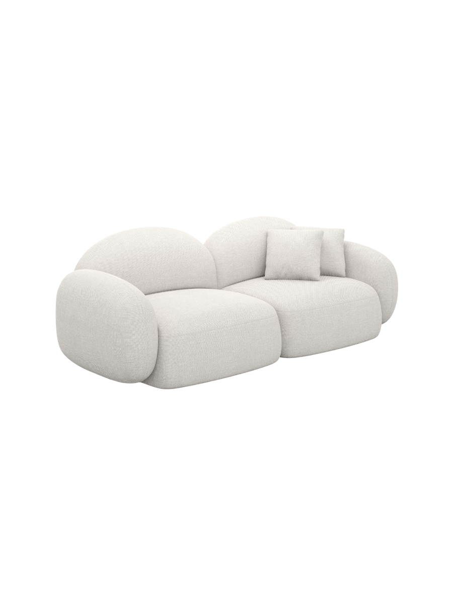 
2-Sitzer Design Sofa „Varello“ mit Strukturstoff-Bezug - Strukturstoff Weiss