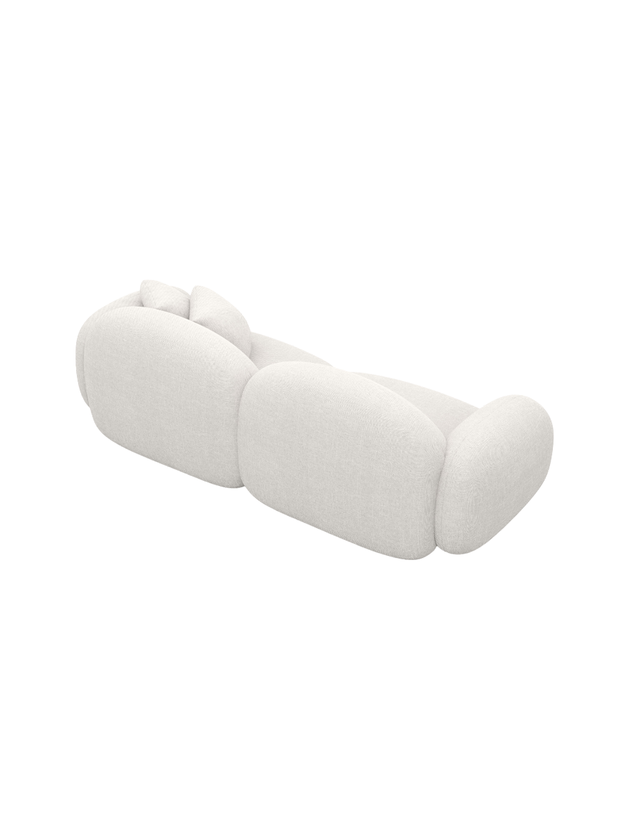 
2-Sitzer Design Sofa „Varello“ mit Strukturstoff-Bezug - Strukturstoff Weiss