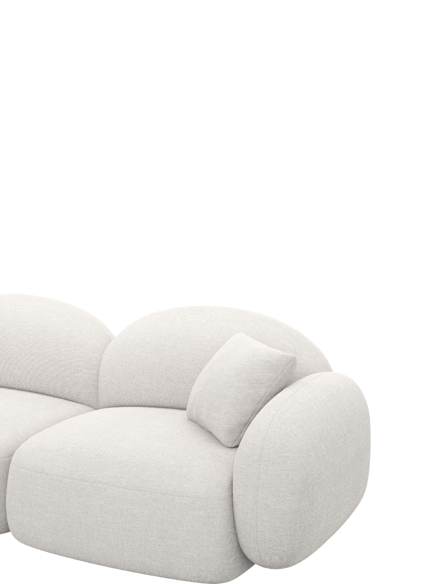 
2-Sitzer Design Sofa „Varello“ mit Strukturstoff-Bezug - Strukturstoff Weiss