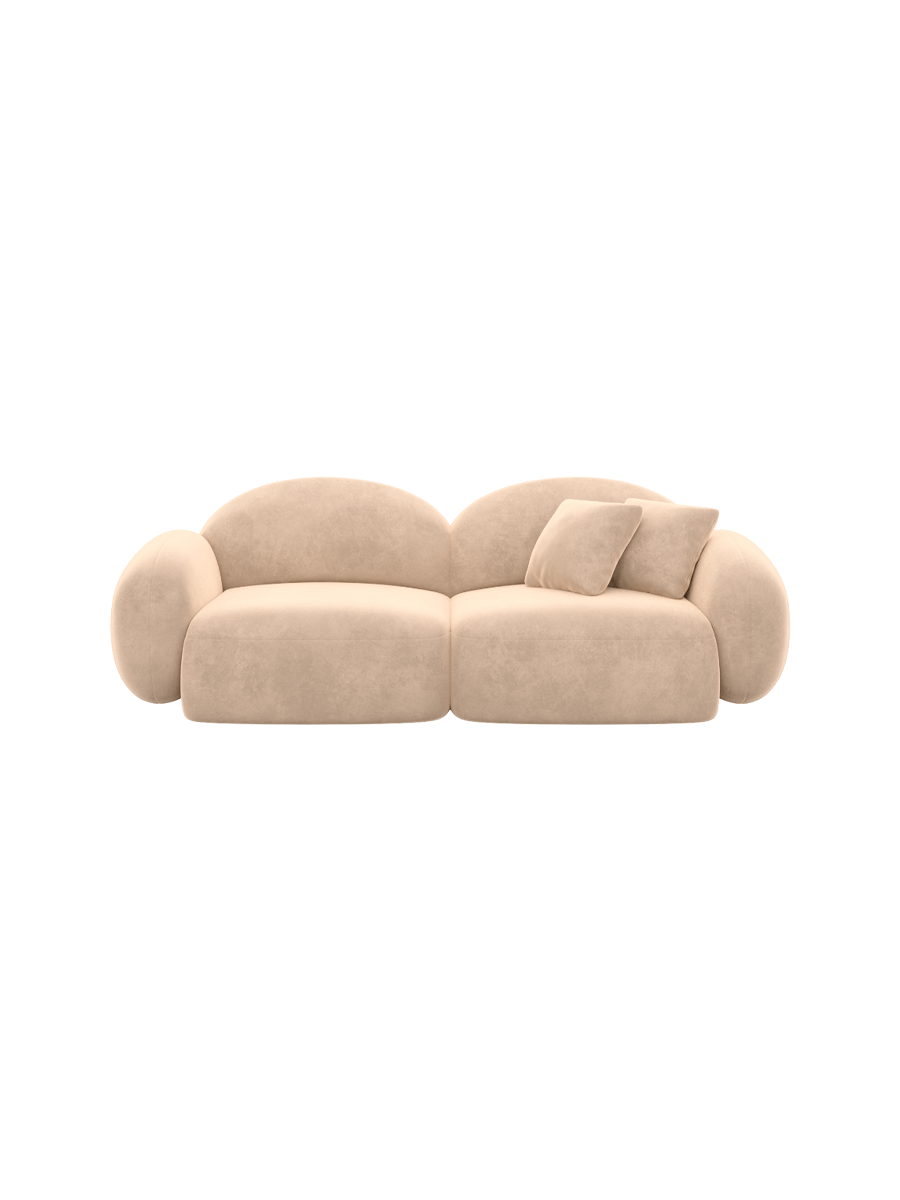 
2-Sitzer Design Sofa „Varello“ mit Samtbezug - Samtbezug Königsblau